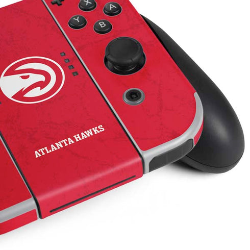 NBA Atlanta Hawks Distressed Nintendo Switch OLED (2021) Skin